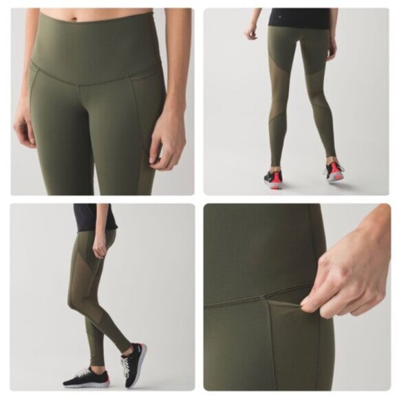 Lululemon Barre Star Pant Luon Fatigue Green Leggings size 6 Athleisure Yoga Gym - Picture 2 of 16